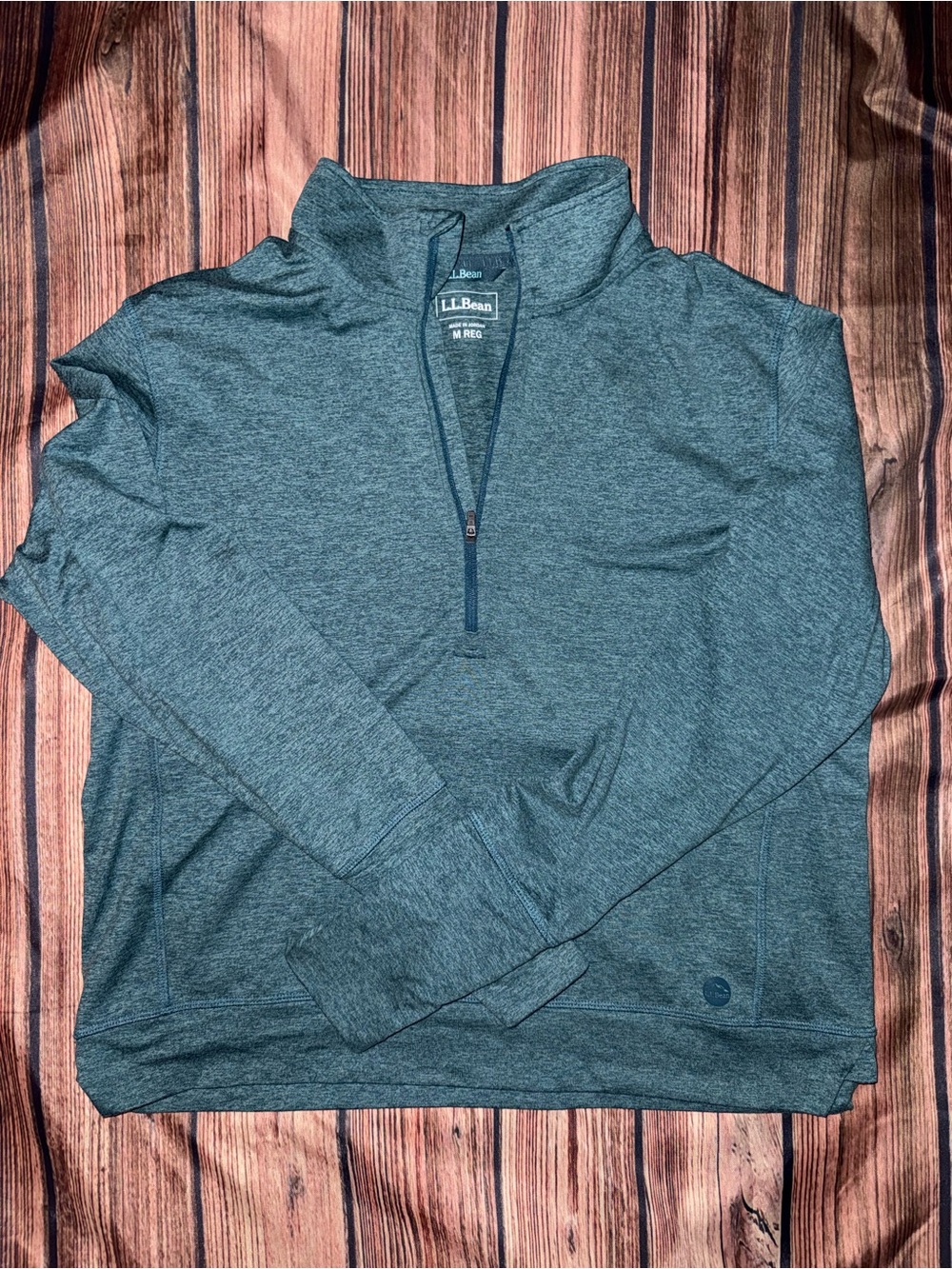 L.L. Bean Women’s Teal Heather Quarter-Zip Pullover